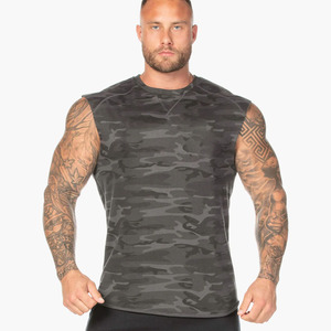 Alta calidad de los hombres Camo Homme Activewear Tank Top logotipo personalizado sin mangas gimnasio chaleco entrenamiento músculo ropa deportiva Cutt Off Stringer - Product Image 1