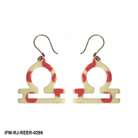 Collier tendance signe zodiacal Balance, crème et rouge à pois, pendentif horoscope, symbole astrologique
