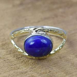 Anillo de plata de ley 925 para mujer, lapislázuli, regalo para ella - Product Image 4