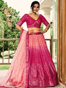 Collection Lehenga Choli de style moderne avec broderie à paillettes et filet Dupatta pour mariages - Product Image 5