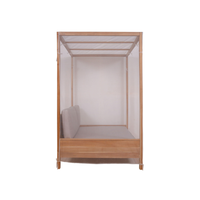 Lit de repos pliable minimaliste réglable en bois massif pour la détente intérieure/extérieure et la décoration