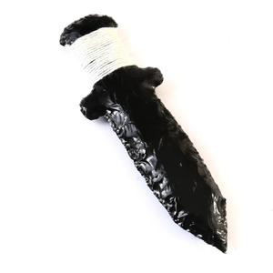 Couteau à cristaux-Couteau de protection en obsidienne noire-Poignard en cristal tricoté à la main pour la guérison énergétique en gros - Product Image 1