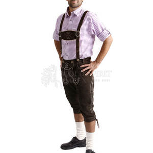 Lederhosen en cuir pour homme de haute qualité, légers et respirants, à motif uni, style urbain, avec fermeture éclair, taille mi-haute, conçus sur mesure - Product Image 5