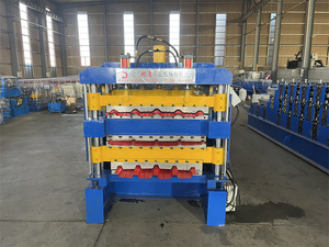 Máquina formadora de tejas de acero galvanizado de color de doble capa, máquina formadora de Tejas, máquina cortadora para rollo de techo de bobina de acero - Product Image 2