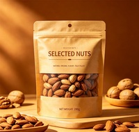 Leeg composteerbare voedselverpakkingszakken, biologisch afbreekbare kraftpapieren staande pouches met venster, aangepast logo voor gedroogd fruit