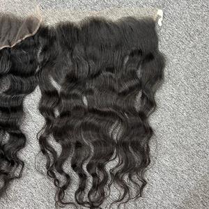 Extensiones de cabello humano crudo vietnamita natural 100% HD para encaje Frontal con fuente de donante Natural Wave One - Product Image 2