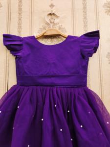 Vestido de Fiesta con Red de Perlas para Niñas de Shoryam Fashion |   Disfraz Infantil Premium con Mangas con Volantes |   Vestido Festivo de Cumpleaños para Niña - Product Image 3