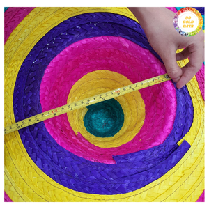 Eco-Friendly Handwoven Mexican Straw <b>Hat</b> Wide Brim for Sun Protection Y2K Style Unisex - Product Image 5