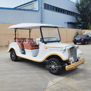 Coche clásico vintage antiguo blanco personalizado para Parque de Atracciones Escuela Centro Comercial turismo plástico duradero fibra de vidrio Metal - Product Image 3
