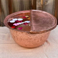 Bol de spa en cuivre martelé antique moderne traditionnel plaqué pour le trempage des pieds, pédicure, massage de désintoxication, thérapie de bien-être naturel