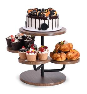 Venta al por mayor de soporte de madera respetuoso con el medio ambiente para servir pasteles, postres de frutas, pasteles, aperitivos, dulces, plato de alta calidad. - Product Image 6