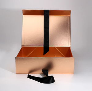 Boîte d'emballage cadeau magnétique personnalisable rigide pliable avec gaufrage en feuille d'or revêtement UV laminage mat couvercle de fermeture élégant - Product Image 6