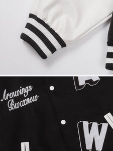 แจ็กเก็ตสีดำแบบลำลองสำหรับผู้ชายปกตั้งโลโก้ด้านหน้าสไตล์ใหม่ล่าสุดสำหรับฤดูหนาว - Product Image 3