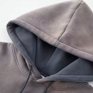 Venta Directa de Fábrica, Cómodas Sudaderas con Capucha para Hombre, Invierno, Color Sólido, 100% Algodón, Efecto Desgastado por el Sol, Secado Rápido, Transpirables, Casuales - Product Image 3