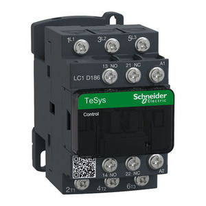 Contattore SCHNEIDER ELECTRIC LC1D186B7 TeSys D 3P(3 NO) AC-3 <= 440 V 18 A con Bobina 24 V AC - Product Image 1