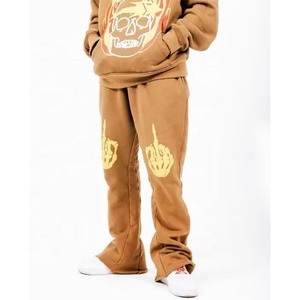 Conjunto de Sudadera con Capucha y Pantalones Deportivos Acampanados Personalizados para Hombre, Conjunto Deportivo Grueso Unisex para Otoño e Invierno, Conjunto de Sudadera con Capucha y Pantalones Deportivos Acampanados - Product Image 6