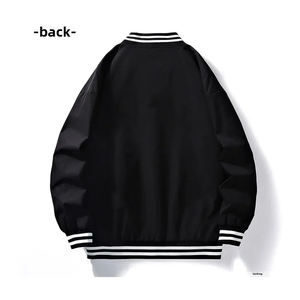 Veste en cuir polaire d'hiver de haute qualité avec logo personnalisé, vêtements de rue, vêtements décontractés pour hommes, veste de baseball unie - Product Image 6