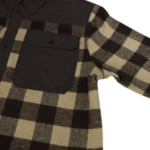 Vente en gros de chemises en flanelle style camionneur grande taille à carreaux, col rabattu, boutonnées, style motard, avec logo personnalisé brodé, pour achat en gros - Product Image 5