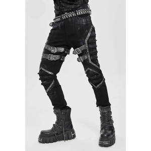 Pantalones Ajustados Negros de Moda para Hombre, Estilo Gótico Punk, con Tachuelas y Correa de Hebilla, 2026 - Product Image 2