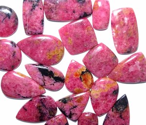 Lote de venta completo de cabujón de tamaño libre de piedras preciosas sueltas de Rodonita Natural de calidad AAA + para fabricación de joyería fina - Product Image 6