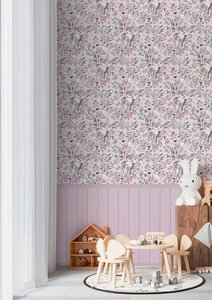 Made in Germany Photo Wallpaper Murals Kids Room Flowers Colourful Green Pink Non Woven Premium Wall Mural Birds - 1,59 x 2,80 m - Product Image 6