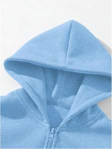 Sweat à capuche à fermeture éclair 100% coton pour hommes Sweat à capuche zippé à manches longues Pull décontracté à épaules tombantes - Product Image 3