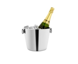 Premium design stainless steel <b>wine</b> chiller ice <b>bucket</b> with handles metal <b>wine</b> cooler <b>bucket</b> with stand from India - Product Image 4