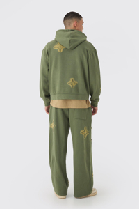 Survêtements personnalisés en gros, surdimensionnés, style boxy, effet délavé, avec applique étoile, respirants, 100% coton, personnalisés - Product Image 2