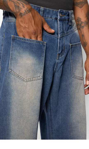 Men <b>Jeans</b> Denim 100% Cotton Streetwear Distressed Oversized Baggy <b>Jeans</b> Male Wide Leg <b>Jeans</b> for <b>Boys</b> - Product Image 4