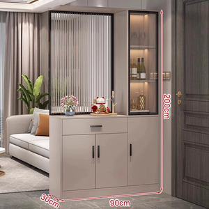Meuble d'entrée, Meuble de rangement pour porte d'entrée, Cloison de salon en verre, Meuble de couloir, Meuble à vin, Meuble à chaussures - Product Image 4