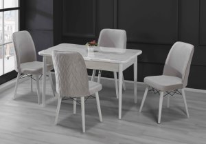 Ensemble de table à manger rectangulaire en bois naturel pliable en MDF de conception moderne italienne de luxe pour 4/6 personnes pour la cuisine - Product Image 6