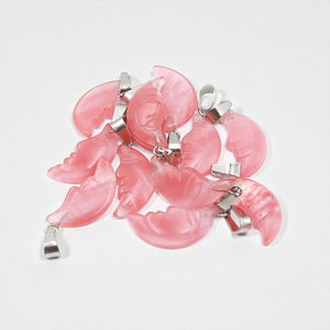 Pendentif à breloque sculpté visage demi-lune-Pendentif en argent 925 - Product Image 6