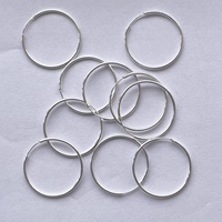 Boucles d'oreilles en argent sterling 925 de 20mm, grandes et rondes personnalisées, avec anneau en or micron, fournitures, accessoires, poids léger