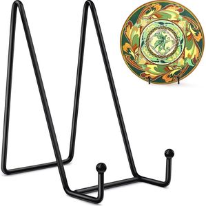 Newest Black Iron <b>Plate</b> <b>Stand</b> Storage Rack <b>Holder</b> Wholesale Kitchenware Decorative Countertop Home and Restaurant Table Decor - Product Image 2