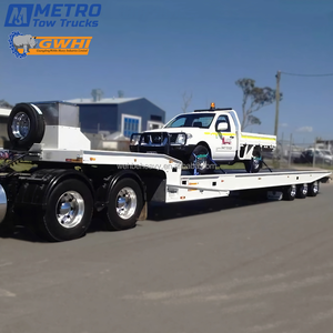 Remolque plano hidráulico de 50 toneladas con ejes triples para <span class=keywords><strong>Transporte</strong></span> <span class=keywords><strong>Internacional</strong></span> de Automóviles y <span class=keywords><strong>transporte</strong></span> de cortacésped - Product Image 3