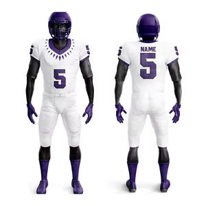 Conception personnalisée Uniformes de football américain Ensemble complet de maillots et pantalons Tissu maillé respirant Fabricants OEM ODM - Product Image 4