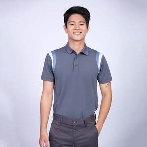 เสื้อโปโลแขนสั้นสำหรับผู้ชายเสื้อโปโลสำหรับเล่นกอล์ฟผ้าสแปนเด็กซ์โพลีเอสเตอร์กระดุมหน้า - Product Image 4