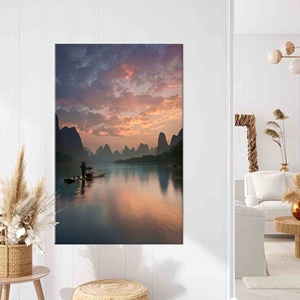Lienzo Impreso con Paisaje de Guilin, China - Elegante Obra de Arte Serena, Enmarcado para Exhibición - Product Image 1