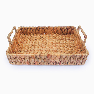 Nuevos diseños de bandejas tejidas para servir el desayuno, fabricante mayorista de bandejas de jacinto de agua, el precio más bajo - Product Image 1