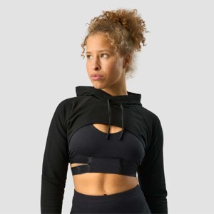 Top corto con capucha y cremallera para mujer: elegante y funcional, ideal para ropa informal y actividades deportivas - Product Image 2