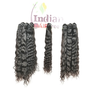 Precio al por mayor 100%, paquete ondulado alineado con cutícula sin procesar, rizo de onda profunda suelto, extensiones de cabello humano crudo indio de doble trama - Product Image 3