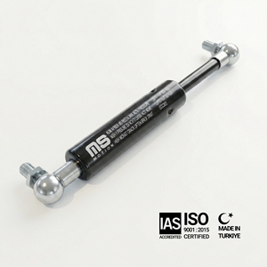 Vérin à gaz industriel en acier noir MotionStruts LS14BJ-350-874-F1 27mm-14mm 874mm 34.41in 100N-2500N Droit - Product Image 1