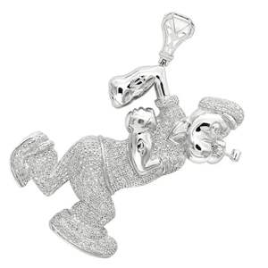 Design personnalisé 4ct Round Cut Lab Grown Pave Setting Popeye Diamond Pendant en or massif 14K Hip Hop Pendant du fabricant - Product Image 4