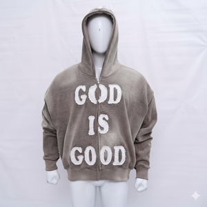 Sudadera con Capucha y Cremallera para Hombre, Estilo Profesional, Bordado Desgastado, Calidad Superior, 100% Algodón, Cómoda y Adecuada, a Precio Económico - Product Image 1