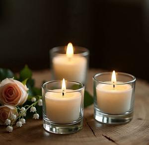 Ensemble de petites bougies votives en verre à la cire de soja parfumée, décorations pour la maison, centre de table de mariage, cadeau, longue durée de combustion, vente en gros, arôme - Product Image 1