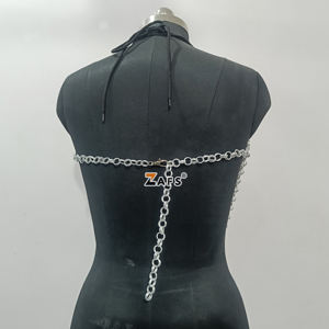 Venta al por mayor de aluminio ligero Chainmail Armor para las mujeres de lujo sin mangas Butted Ring Backless Club Party Wear - Product Image 3