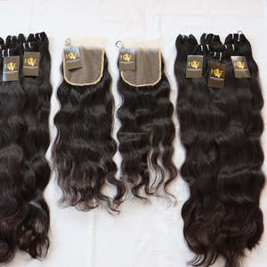 100% cheveux vierges indiens bruts avec fermetures suisses HD et frontaux cheveux humains pour femme noire mode vendeurs de cheveux en gros - Product Image 1