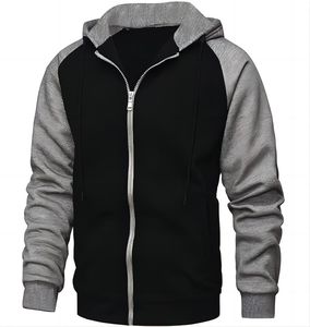 Meilleures vestes de mode pour hommes Tissu de haute qualité Motif uni Fermeture éclair devant Capuche Imperméable Toutes tailles pour hommes Vestes - Product Image 1