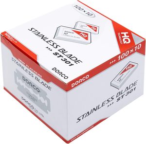 Cuchillas de afeitar de doble filo Dorco ST301 Platinum Extra, 1000 unidades, afeitado preciso con maquinilla de afeitar de seguridad súper afilada, regalos pequeños para el Navidad. - Product Image 1