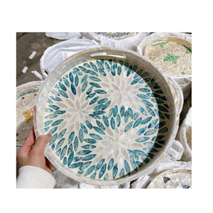 Juego de 2 o 3 bandejas de ratán con diseño vintage único, tejidas a mano e incrustadas, personalizadas - Product Image 6